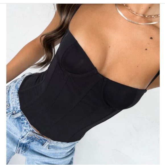 Whitefox Black Bustier Top - Picture 1 of 3